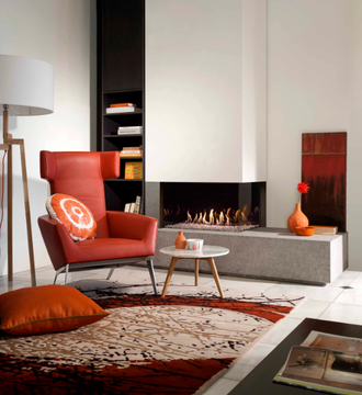 G85/44C - Wall-mounted 3-sided gas fireplace by KALFIRE - view 3