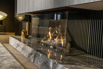 Gi 115 - 3-sided gas fireplace with remote control and WI-FI by KALFIRE - view 3