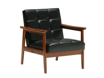 K CHAIR - Tufted vinyl leather easy chair with armrests by KARIMOKU - view 2
