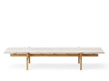 N-CT01 - Oak low rectangular coffee table with marble top by KARIMOKU - view 2