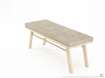 CIRCA17 - Upholstered wooden and fabric bench by KARPENTER - view 3
