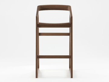EXPERIENCE - Solid wood barstool with footrest by KARPENTER - view 3