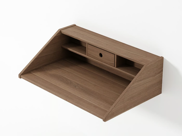 HANG - Wall mounted solid wood secretary desk by KARPENTER - view 2