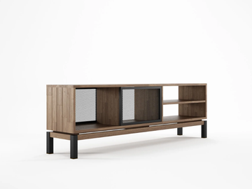 COLOR BEBOP - Double-sided teak TV cabinet with shelves by KARPENTER - view 3
