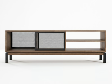 COLOR BEBOP - Double-sided teak TV cabinet with shelves by KARPENTER - view 2