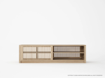 HORIZONTAL DIVIDER 165 - Wooden TV cabinet with sliding doors by KARPENTER - view 2