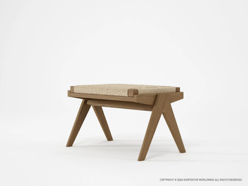 TRIBUTE OUTDOOR - Teak garden footstool by KARPENTER - view 3