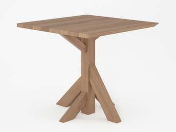 KI - Square oak table by KARPENTER - view 2