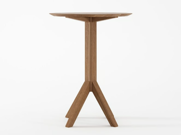 NOUVEAU BISTRO - Round solid wood high table by KARPENTER - view 2