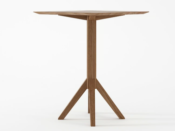 NOUVEAU BISTRO - Square solid wood high table by KARPENTER - view 2