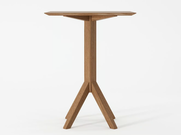 NOUVEAU BISTRO - Square solid wood high table by KARPENTER - view 3