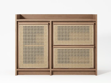 ROOTS - Solid wood and rattan sideboard by KARPENTER - view 2