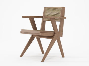 TRIBUTE - Rattan chair with armrests by KARPENTER - view 2