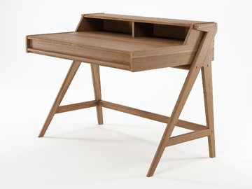 TRIBUTE - Rectangular solid wood writing desk by KARPENTER - view 3