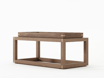 UP & DOWN II - Rectangular wooden coffee table with tray by KARPENTER - view 2