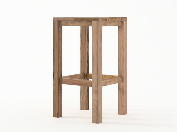 ORGANIK - High reclaimed wood stool with footrest by KARPENTER - view 2