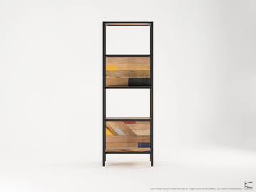 PLANKE VERTICAL RACK 4 - Reclaimed wood bookcase by KARPENTER - view 3