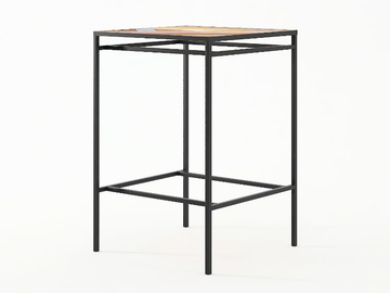 PLANKE - Square reclaimed wood high table by KARPENTER - view 2