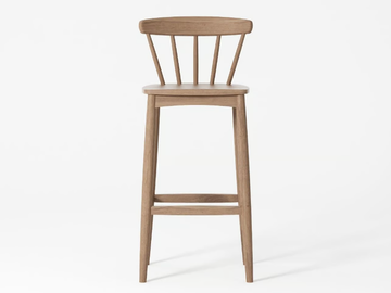 TWIST - Solid wood barstool with back by KARPENTER - view 3