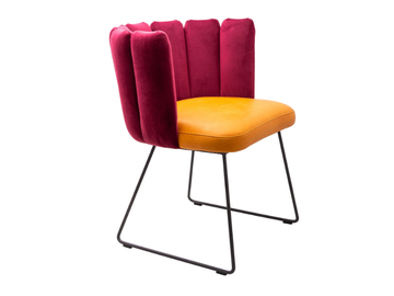 GAIA - Sled base upholstered chair with armrests by KFF - view 2