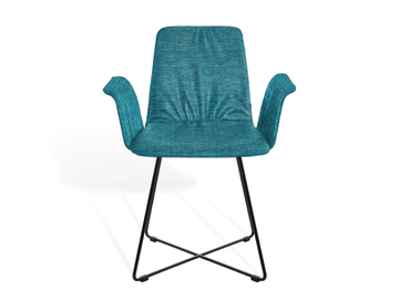 MAVERICK CASUAL - Upholstered chair with armrests and metal cross base by KFF - view 2