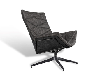NEST PURE LOUNGE - Swivel armchair with armrests with 4-spoke base by KFF - view 3