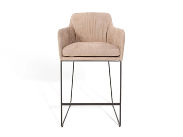 YOUMA CASUAL - Sled base kitchen stool with armrests by KFF - view 2