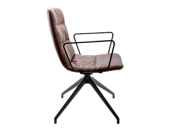 ARVA LIGHT - Swivel trestle-based chair with armrests by KFF - view 3