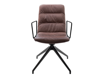 ARVA LIGHT - Swivel trestle-based chair with armrests by KFF - view 2