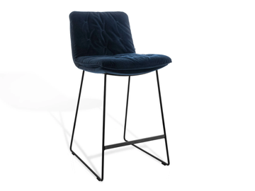 ARVA STITCH - Sled base fabric stool with footrest by KFF - view 2
