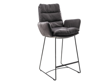 ARVA - Sled base kitchen stool with armrests by KFF - view 2