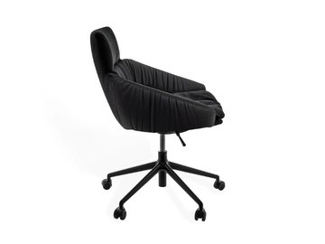 FAYE CASUAL - Side chair with low armrests, 5-leg-star-frame SL, castors by KFF - view 2