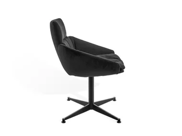 FAYE - Upholstered chair with 4-spoke base FSX with armrests by KFF - view 2