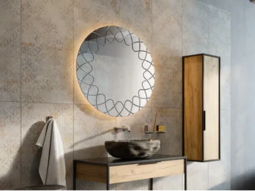 GRAFFI - Round mirror with integrated lighting by KOH-I-NOOR - view 2
