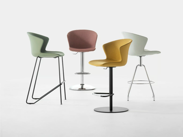 KICCA PLUS - High fabric stool with back by Kastel - view 3