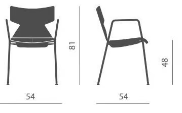 KIMBOX WOOD - Beech training chair with integrated cushion by Kastel - view 3