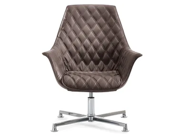 KIMERA - Leather armchair with 4-spoke base by Kastel - view 2