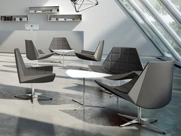 KAYAK - Swivel with 4-spoke base leather easy chair by Kastel - view 2
