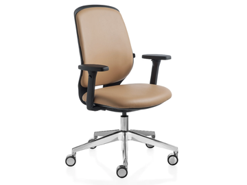 KEY SMART ADVANCED - Leather office chair with armrests with 5-Spoke base by Kastel - view 2
