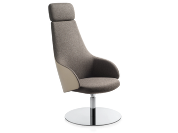 KONTEA WAITING - Swivel fabric armchair with headrest by Kastel - view 2