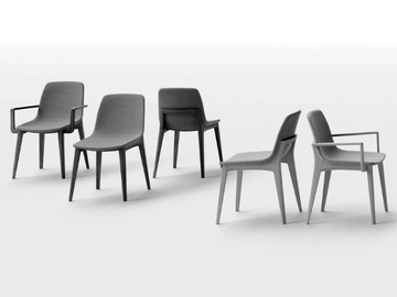 AMBRA - Upholstered fabric chair with armrests by Kico - view 3