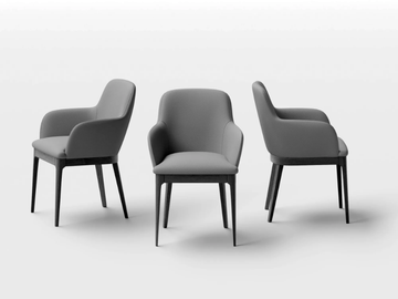 NEVIS P - Upholstered fabric chair with armrests by Kico - view 3