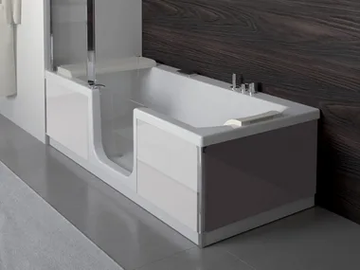COMBI DOUBLE - Hydromassage bathtub with door with chromotherapy by Kinedo - view 2