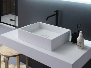 Rectangular washbasin - Countertop rectangular composite material washbasin by Kinedo - view 2
