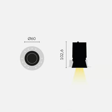APLIS IN-LINE 60 - Recessed ceiling adjustable spotlight by Kreon - view 3