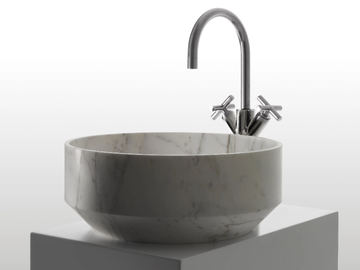 BOWL 2 - Countertop round marble washbasin by Kreoo - view 2