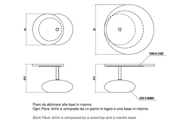 PAVE - Round marble and larch coffee table by Kreoo - view 3