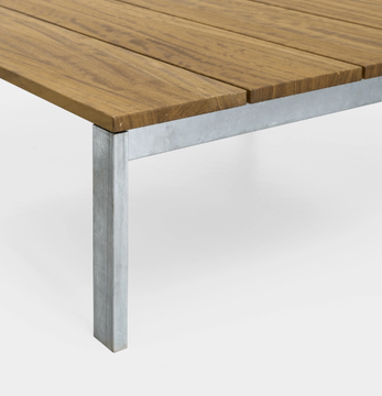BE-EASY SLATTED - Square teak garden side table by Kristalia - view 3