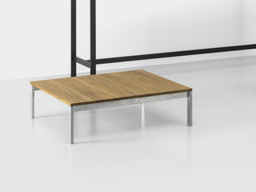 BE-EASY SLATTED - Square teak garden side table by Kristalia - view 2