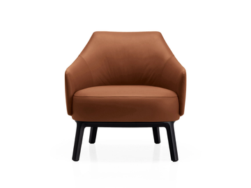 BELA - Upholstered leather armchair with armrests by Kristalia - view 2